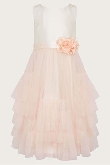 Monsoon Pink Sofia Ruffle Dress