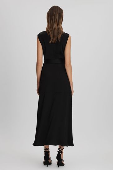 Buy Reiss Black Raya Strappy Asymmetric Midi Dress from Next Denmark