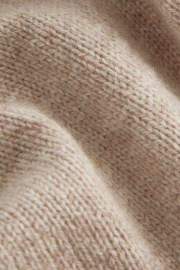 Buy Neutral 100 Lambswool Knitted Hoodie Jumper from Next Bahrain