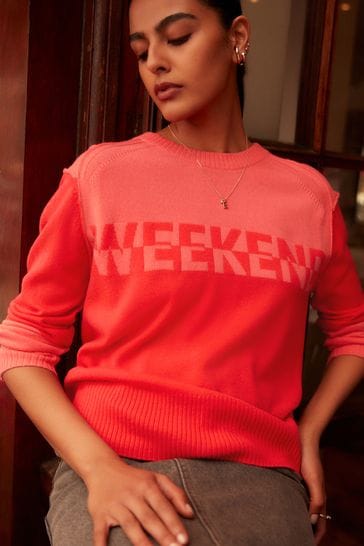 Weekend slogan jumper on sale