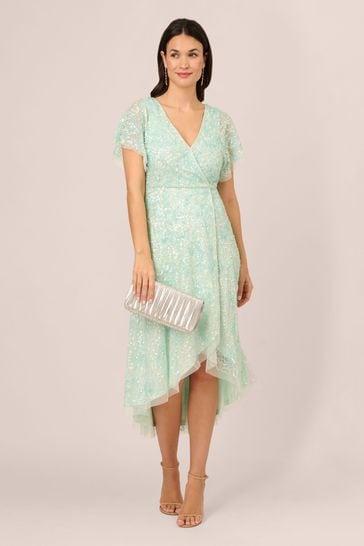 Beaded sale wrap dress