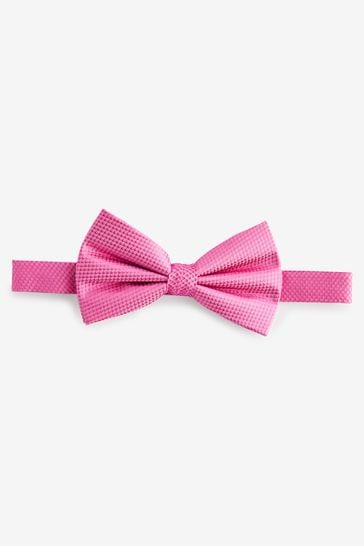 Fuchsia Pink Textured Silk Bow Tie