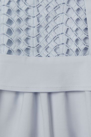 Buy Reiss Blue Eden Senior Embroidered Halter Neck Dress from Next Luxembourg