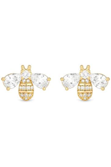 Jon Richard Gold Tone Mini Bee Stud Earrings