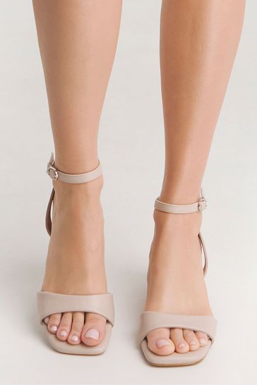 Buy Simply Be Natural Barely There Low Block Heels in Extra Wide