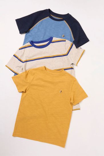 FatFace Yellow Mixed T-Shirt 3 Pack