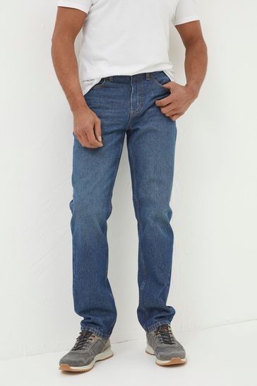 FatFace Blue Straight Fit Recycled Jeans