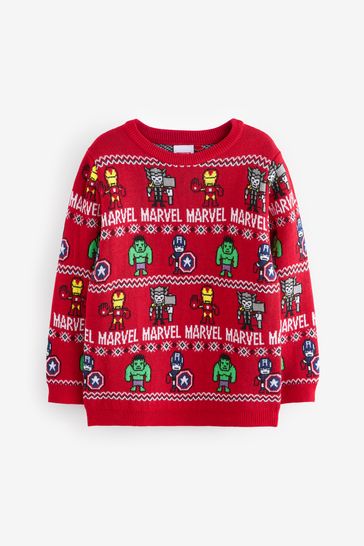 Buy Marvel Avengers Christmas Fairisle Crew Neck Jumper 3 16yrs from Next Bahrain