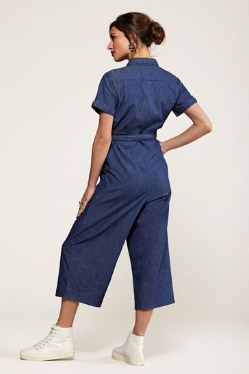 Buy Yumi Blue Denim Button Jumpsuit from Next Luxembourg