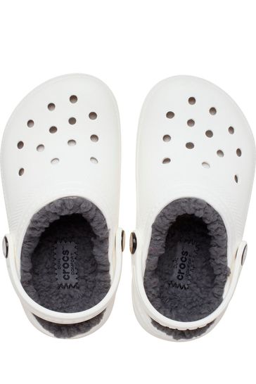 Light grey fuzzy crocs sale