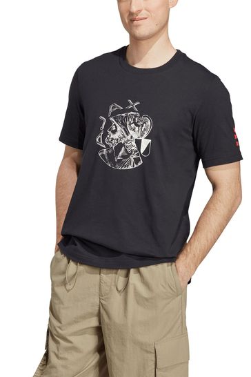 adidas Black Ajax x Originals Crest T-Shirt