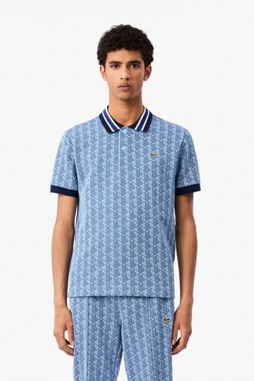 Buy Lacoste Blue Monogram Polo Shirt from Next Bahrain