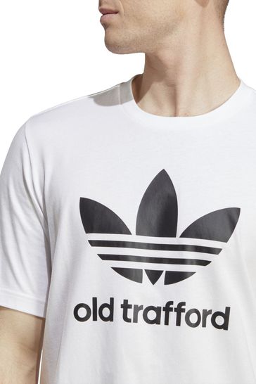 Adidas white trefoil shirt discount