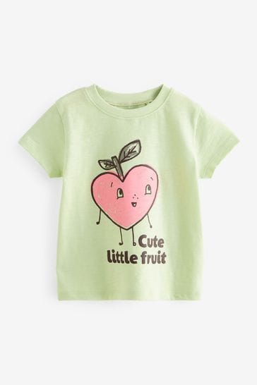 Green Fruit Character Short Sleeve T-Shirt (3mths-7yrs)