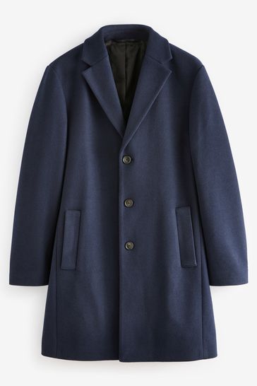 Buy Navy Blue Epsom Overcoat from Next Netherlands