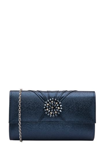 Lotus Blue Clutch Bag with Chain