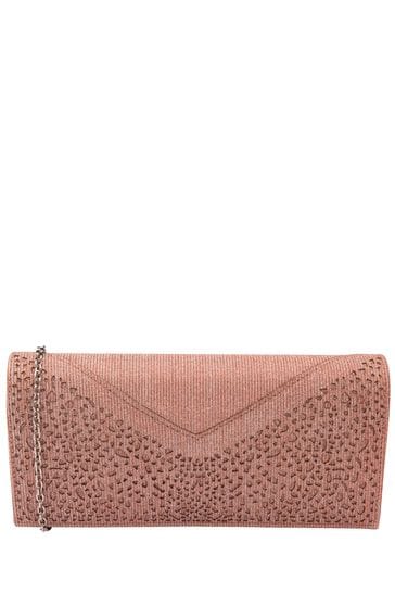 Lotus Pink Clutch Bag with Chain