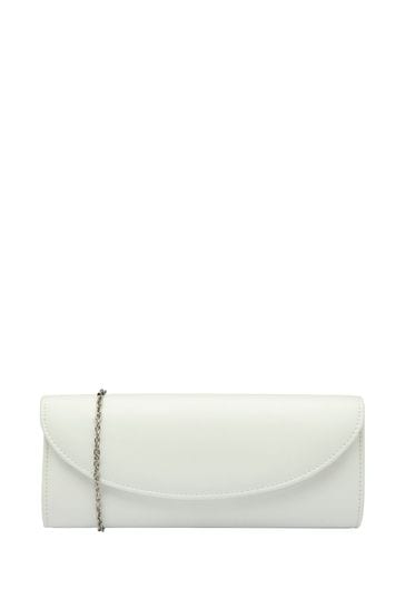 Lotus White Clutch Bag with Chain