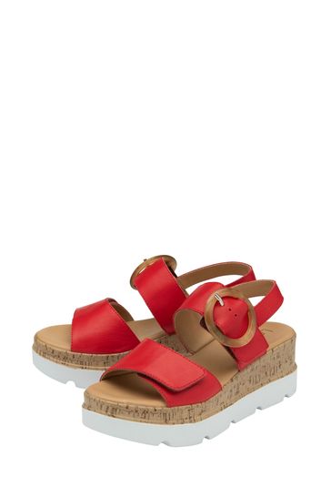 Buy Lotus Red Flatform Sandals from Next Canada