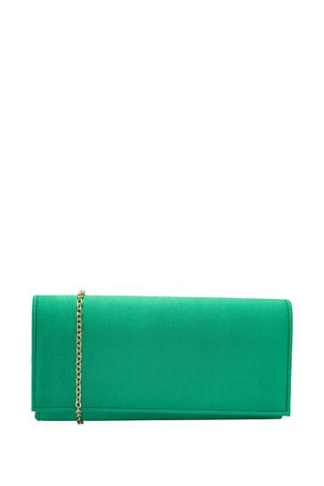 Lotus Green Clutch Bag With Chain