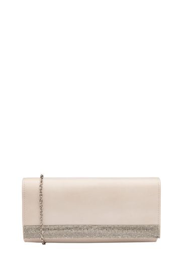 Lotus Nude Clutch Bag with Chain