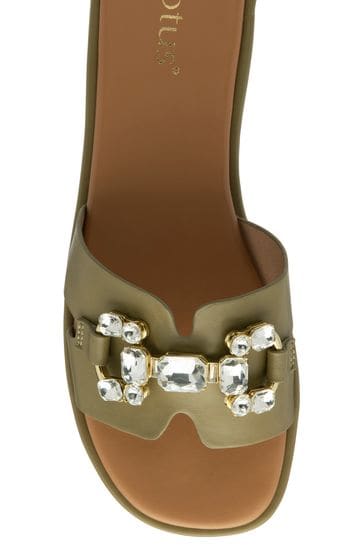 Buy Lotus Green Mule Sandals from Next Canada