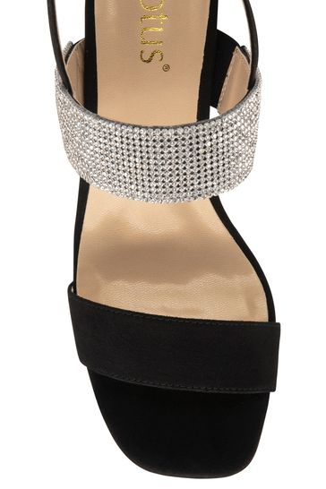 Lotus black cheap wedge sandals