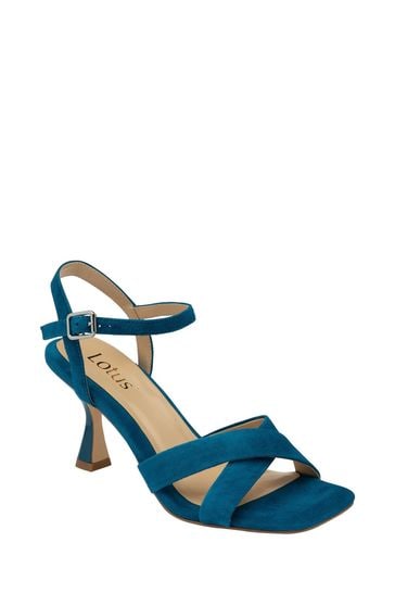 Lotus Blue Open-Toe Heeled Sandals