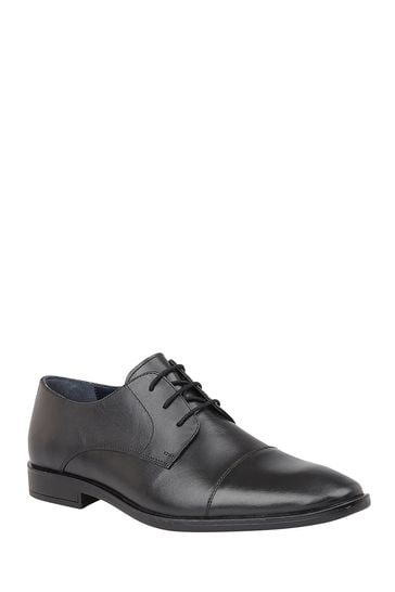 Lotus Onyx Black Leather Derby Shoes
