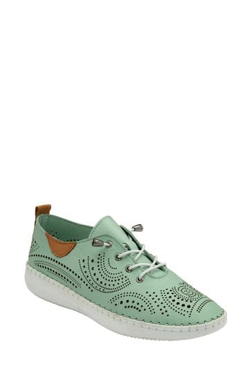 Lotus Green Leather Casual Shoes