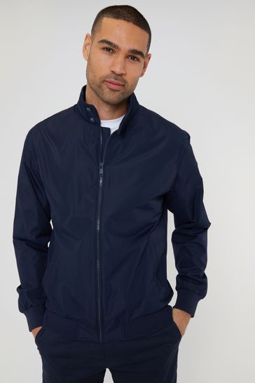 Threadbare Blue Showerproof Harrington Style Jacket