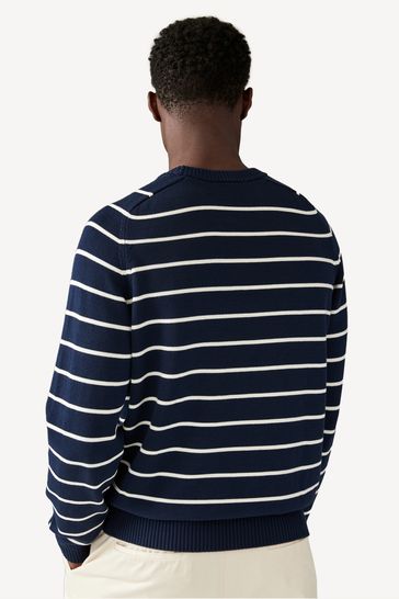 Lacoste Blue Stripe 100 Cotton Jumper