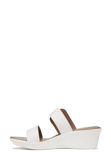 Naturalizer white wedge sandals hotsell