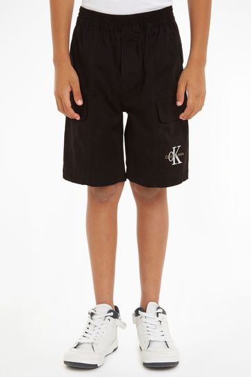 Calvin Klein Logo Cargo Black Shorts