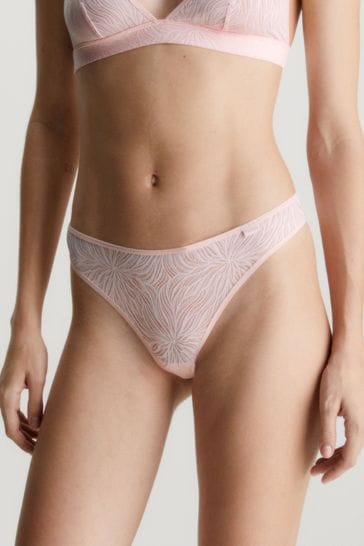 Calvin Klein Pink Lace Single Thong