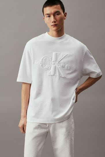 Calvin Klein White Stitched Logo T-Shirt