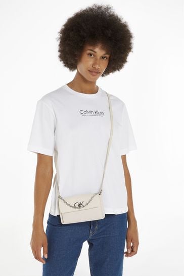 Calvin Klein White Mini Cross-Body Bag
