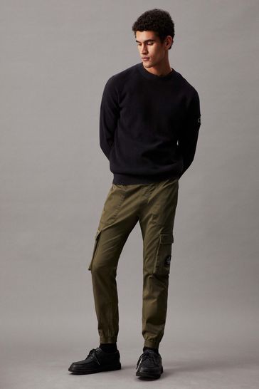 Calvin Klein Green Skinny Logo Cargo Trousers