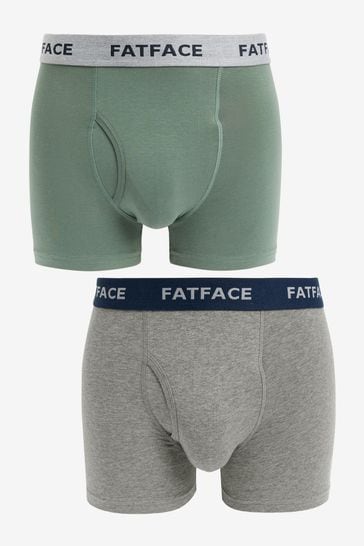 FatFace Multi Plain Boxers 2 Pack
