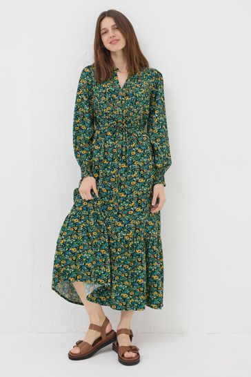 FatFace Green Jolene Spring Floral Maxi Dress