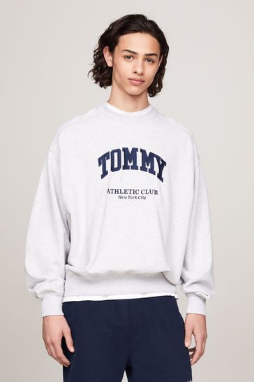 Tommy Jeans Grey Boxy Logo Sweatshirt