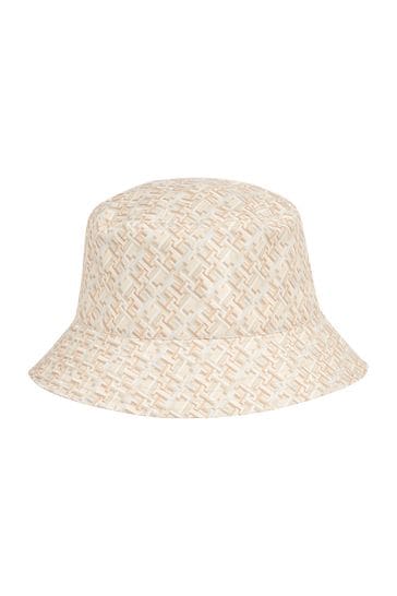 Tommy Hilfiger Cream Monogram Logo Bucket Hat