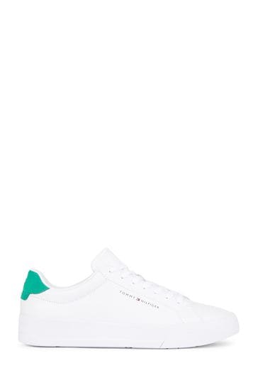 Tommy Hilfiger White Court Leather Sneakers