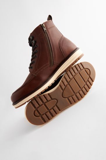 Brown Leather Apron Sports Boots