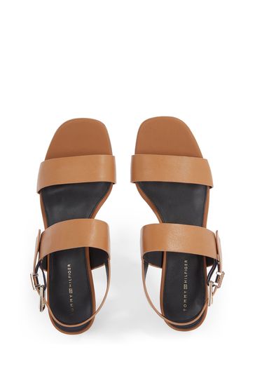 Tommy Hilfiger Brown Mid Heel Sandals
