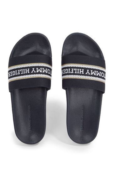 Tommy hilfiger sliders blue cheap