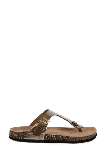 Buy Totes Metallic Ladies Toe Post Sandals from Next Bahrain