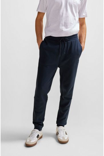 Buy BOSS Navy Blue Logo Patch Cotton Terry Joggers from Next Saudi Arabia