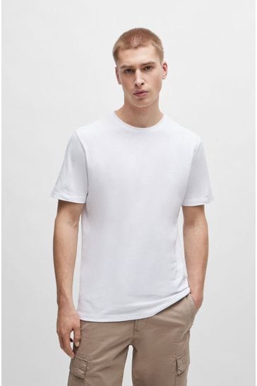 BOSS White Relaxed Fit Box Logo T-Shirt