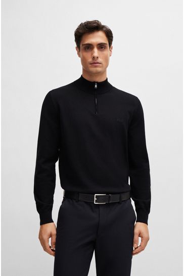 Boss zip neck sweater new arrivals